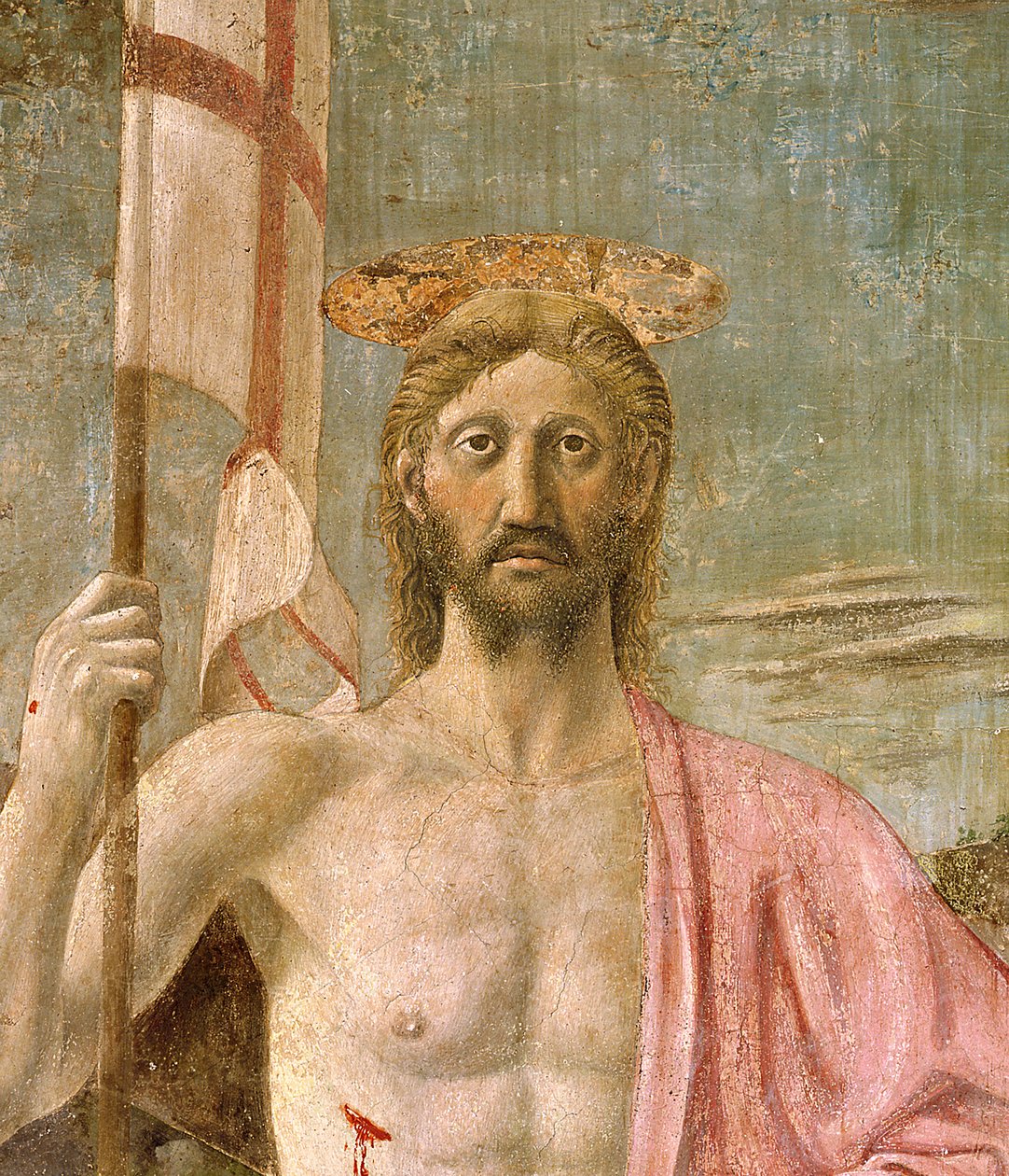 Uppståndelsen, detalj av Kristus, ca 1463 freskomålning av 109787 av Piero della Francesca