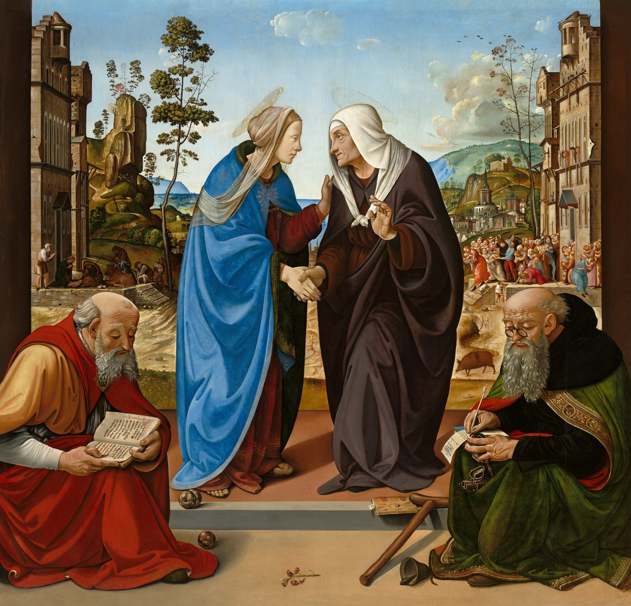 Besök, scen av Piero di Cosimo