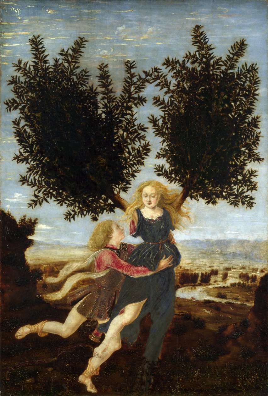 Apollo och Daphne av Piero del Pollaiolo