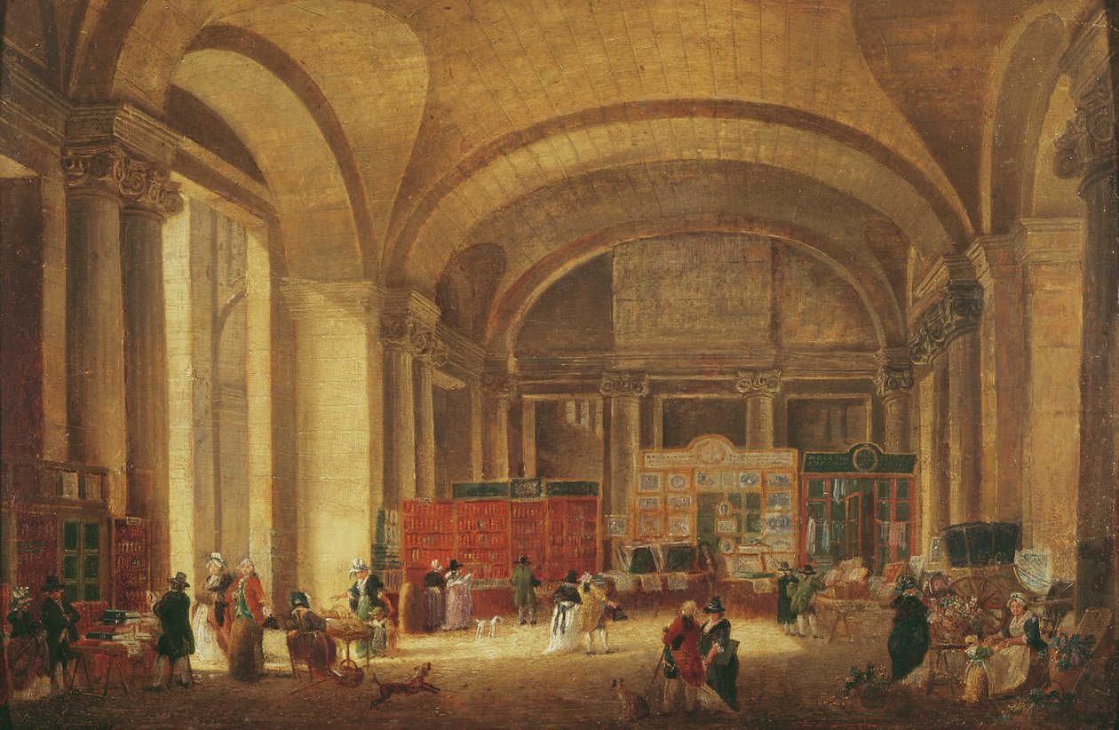 Tryckförsäljare vid ingången till Louvren, 1791 av Pierre Antoine Demachy