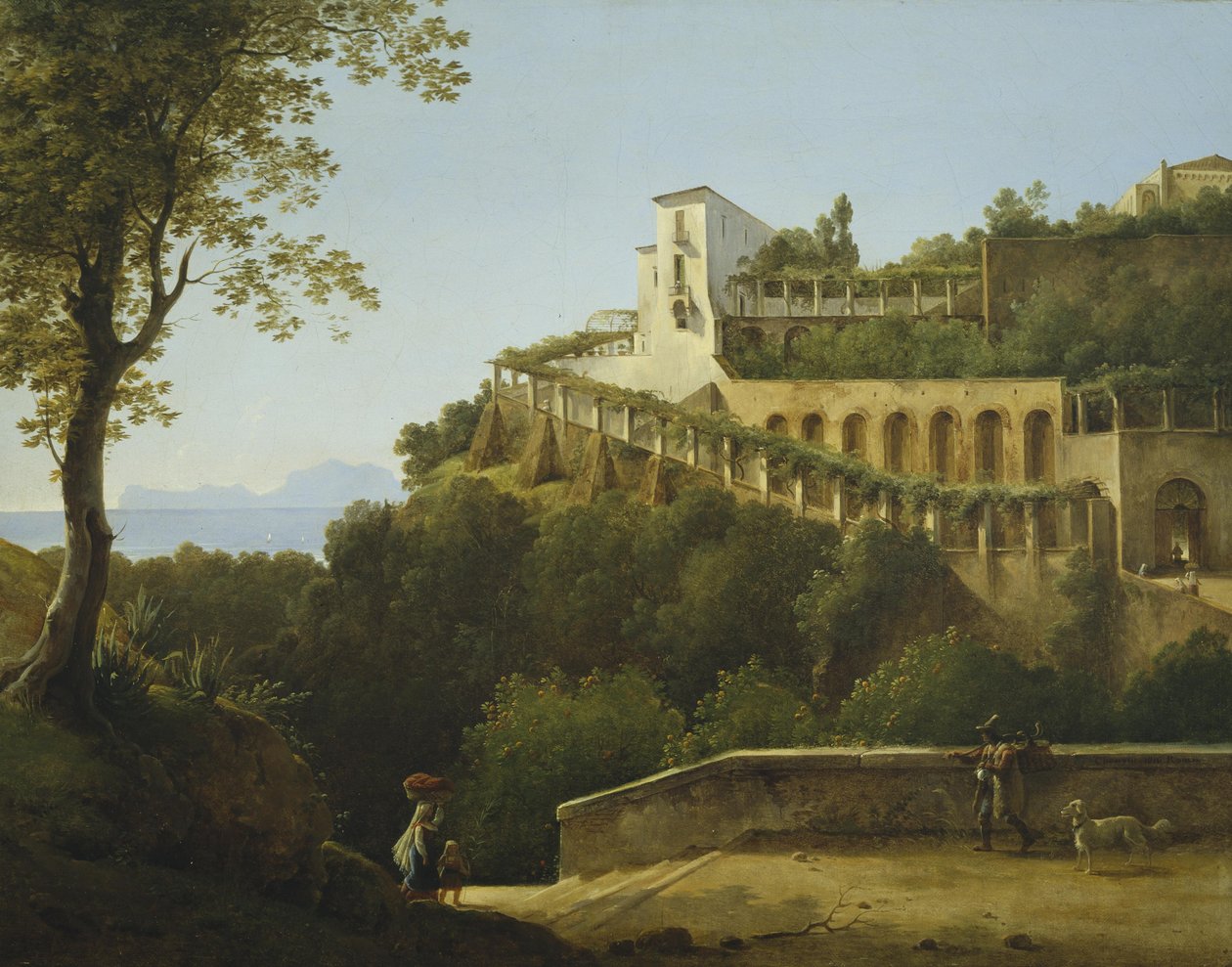 Kloster nära Neapel, med utsikt över Capri av Pierre Athanase Chauvin