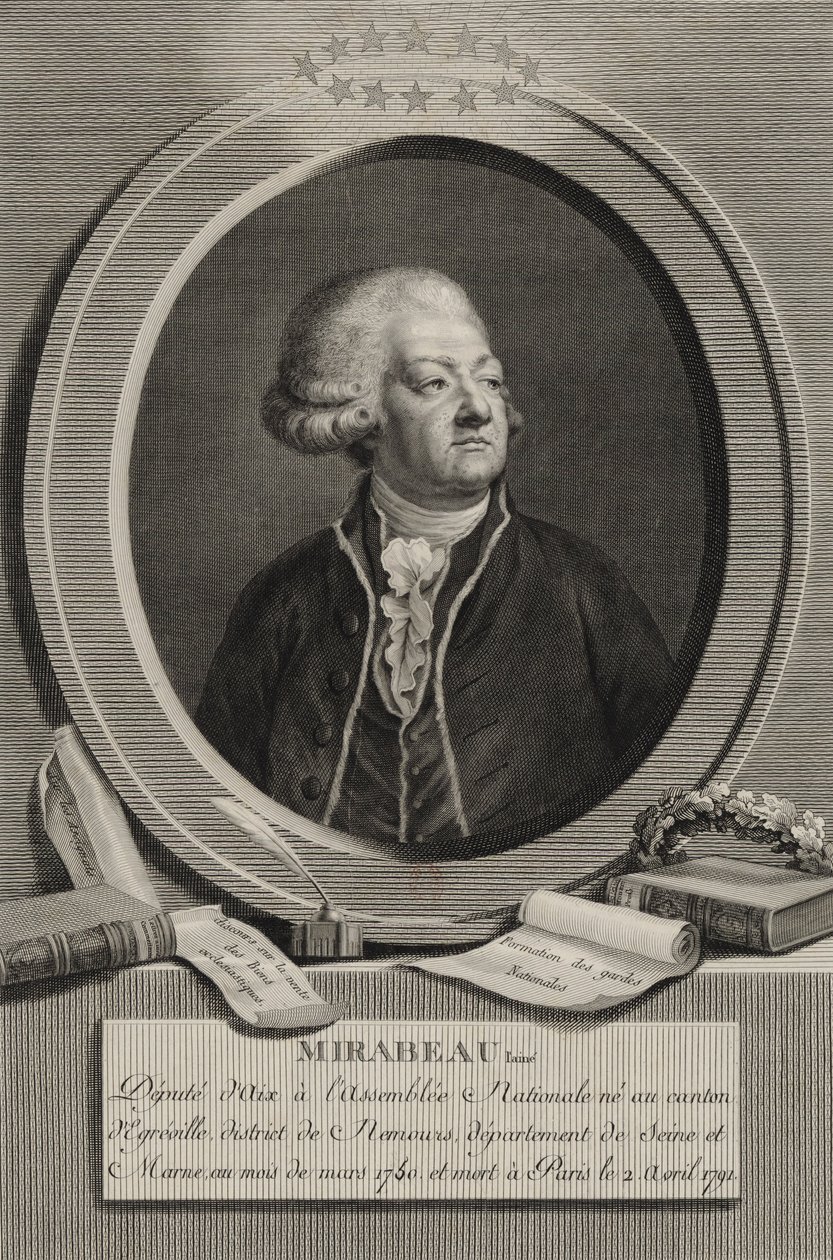 Portrait of Honoré-Gabriel Riqueti, comte de Mirabeau av Pierre Audouin