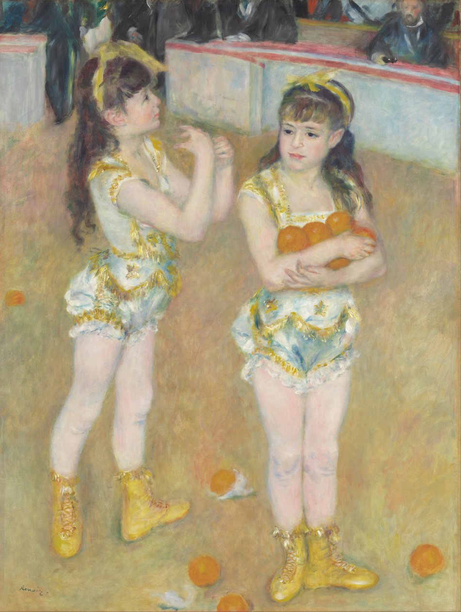 Acrobats at the Cirque Fernando (Francisca and Angelina Wartenberg) av Pierre Auguste Renoir