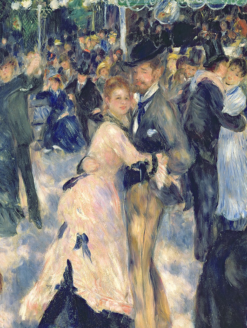 Bal på Moulin de la Galette, 1876 (detalj av 36481) av Pierre Auguste Renoir