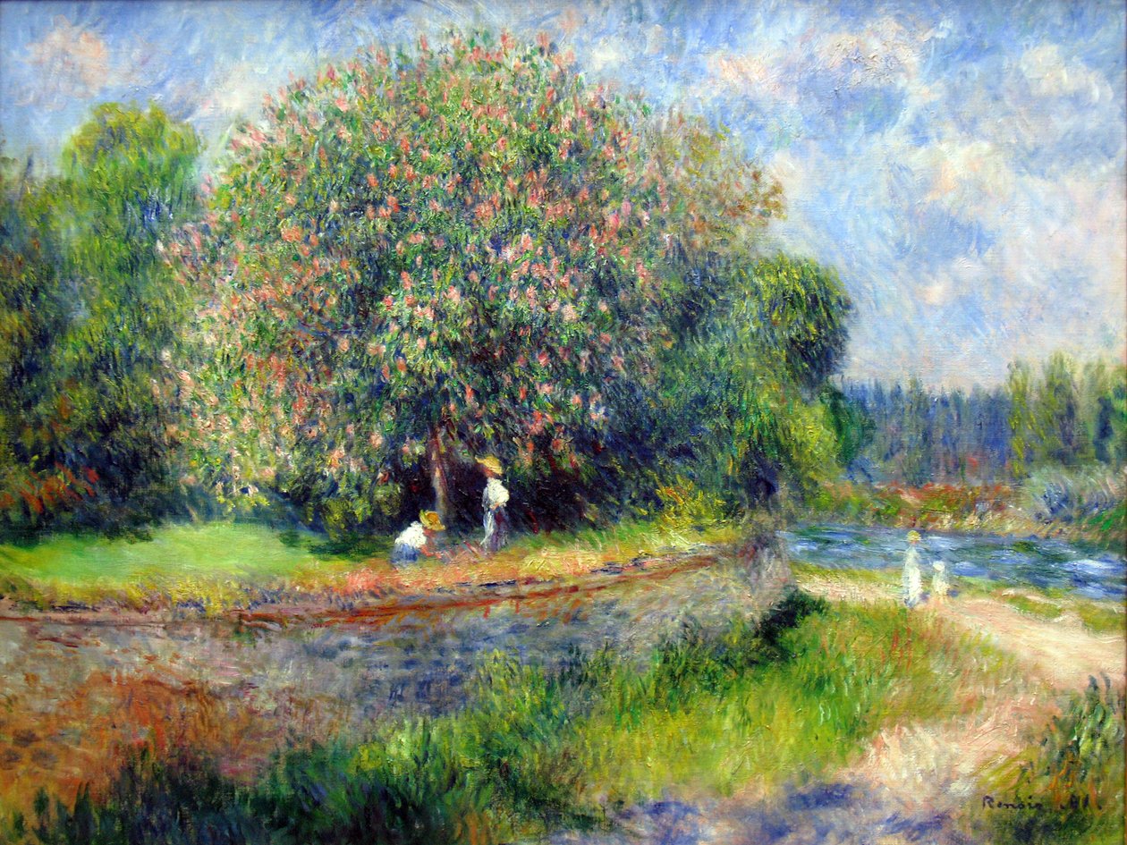 Blühender Kastanienbaum av Pierre Auguste Renoir