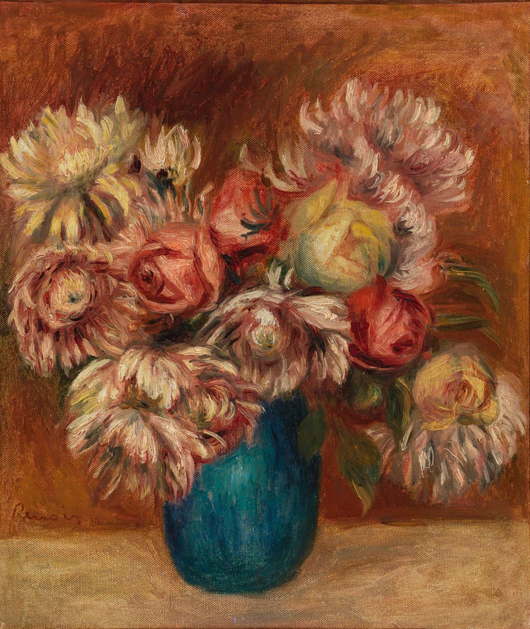 Flowers in a Green Vase (Fleurs dans un vase vert) av Pierre Auguste Renoir