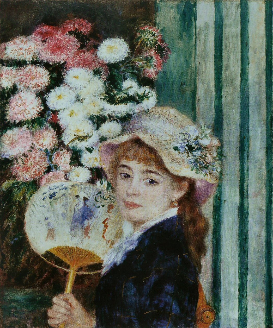Jeune Fille avec un éventail av Pierre Auguste Renoir