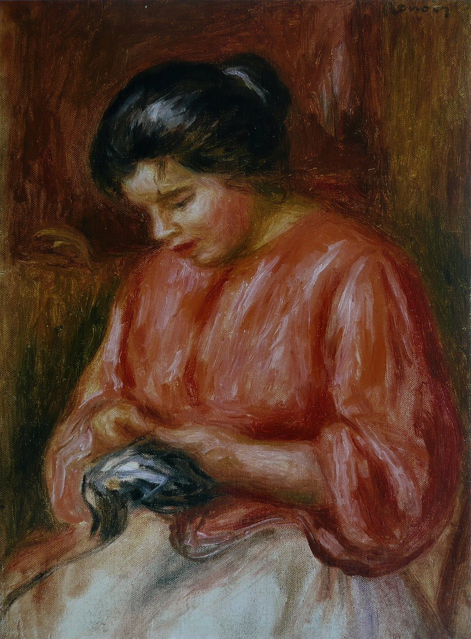 Jeune Fille en rouge av Pierre Auguste Renoir