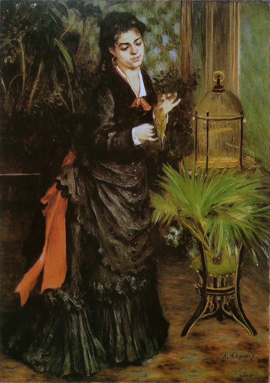 La Femme à la perruche av Pierre Auguste Renoir