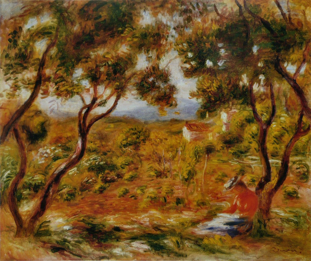 Les Vignes à Cagnes av Pierre Auguste Renoir