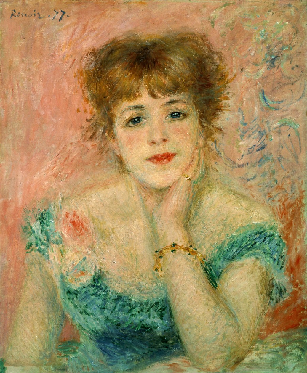 Porträtt av skådespelerskan Jeanne Samary, 1877 (studie) av Pierre Auguste Renoir