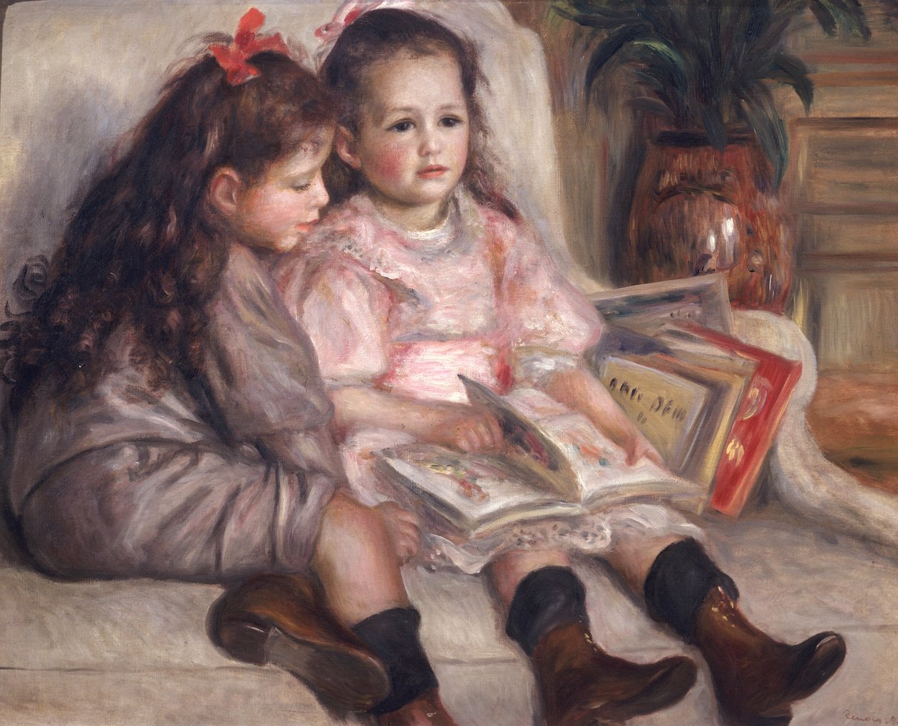 Porträtt av barn, eller The Children of Martial Caillebotte, 1895 av Pierre Auguste Renoir