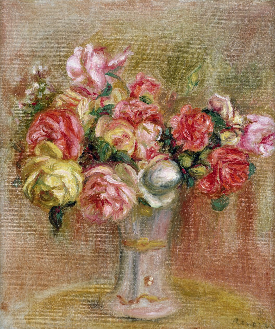 Roses katika vases ya Sevres av Pierre Auguste Renoir