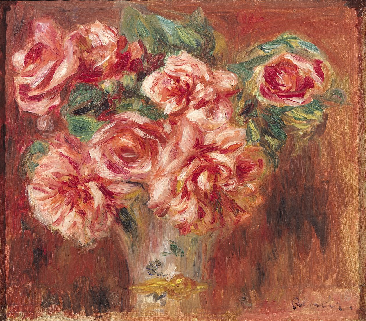 Rosor i en vas, c.1890 av Pierre Auguste Renoir