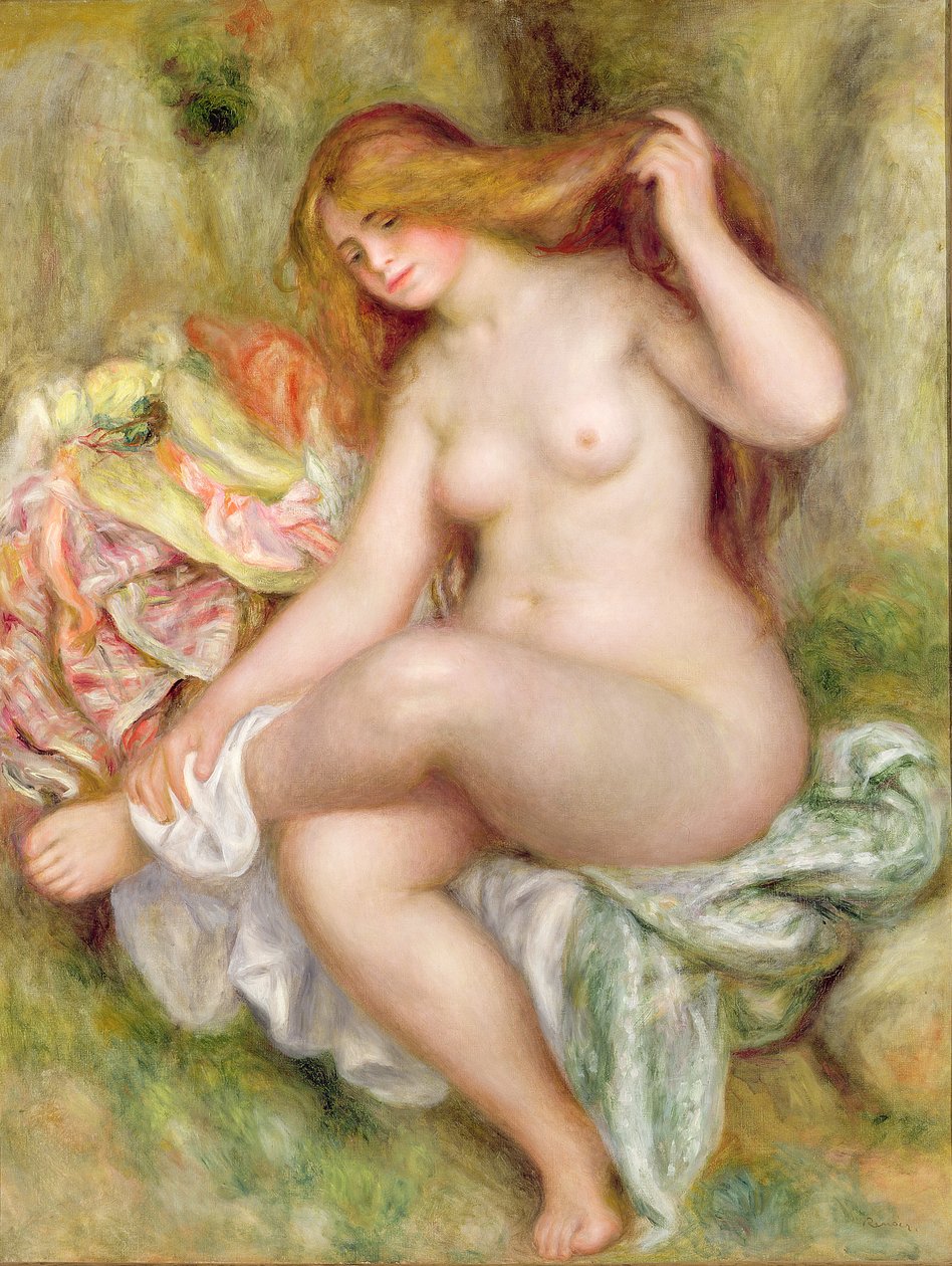 Sittande badare, 1903-06 av Pierre Auguste Renoir