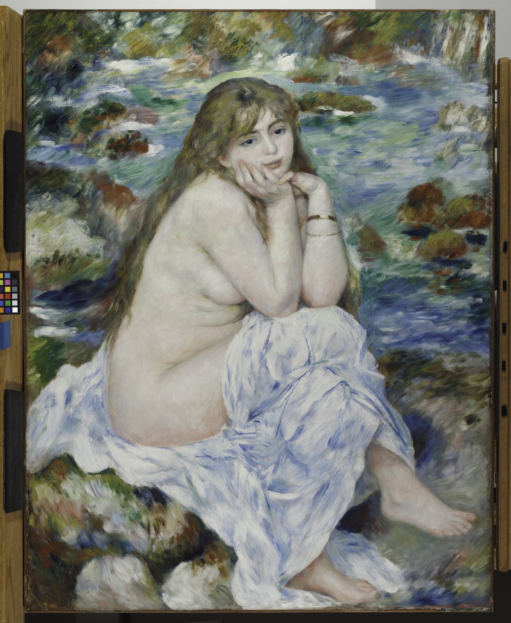 Sittande badare, ca 1883-84 av Pierre Auguste Renoir