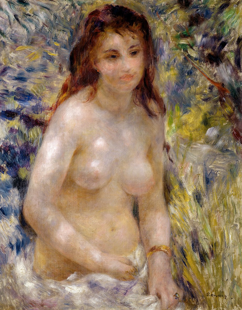 Studie. Torso, effekt av solljus, c.1875-76 av Pierre Auguste Renoir