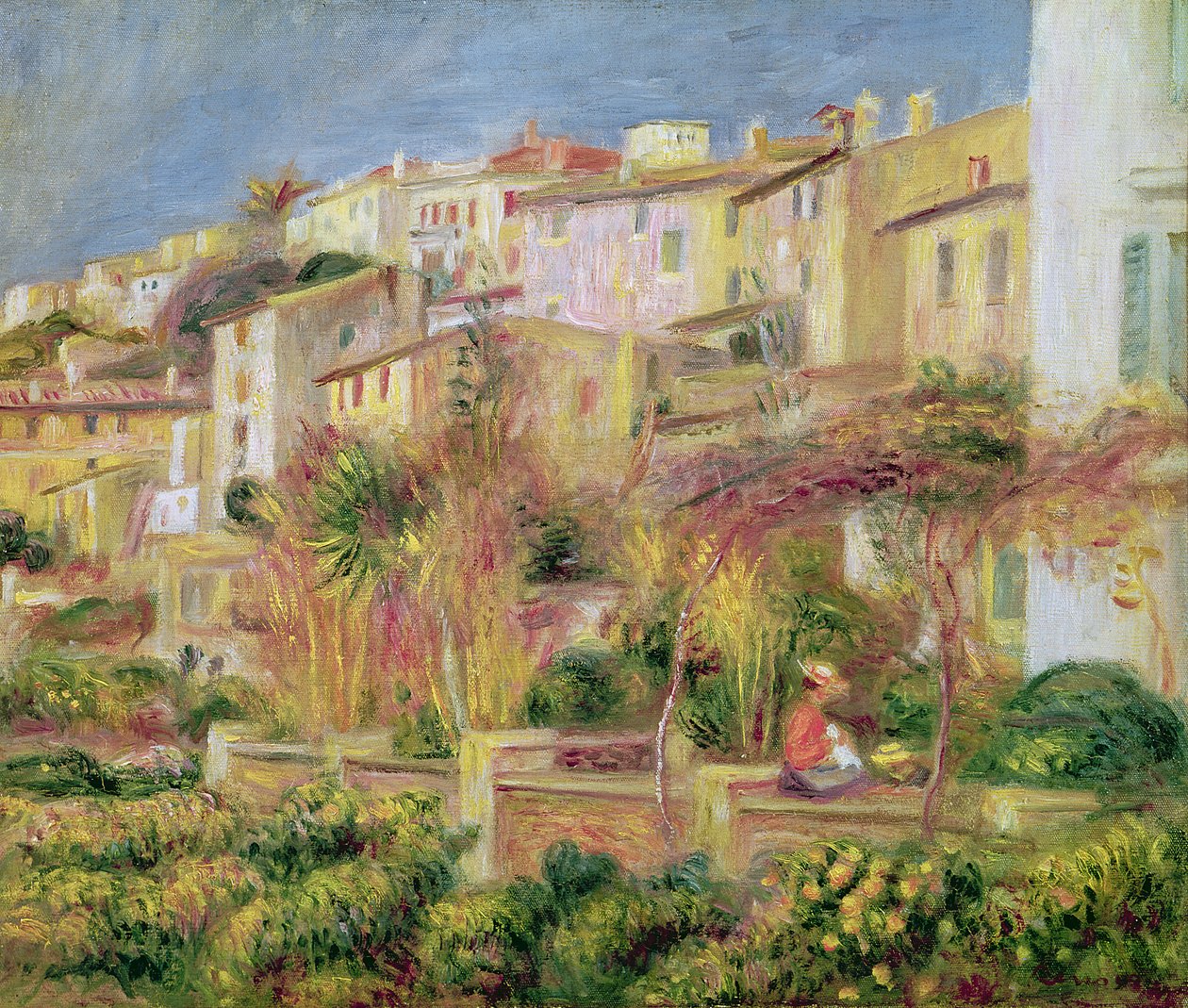 Terrasse i Cagnes, 1905 swed av Pierre Auguste Renoir