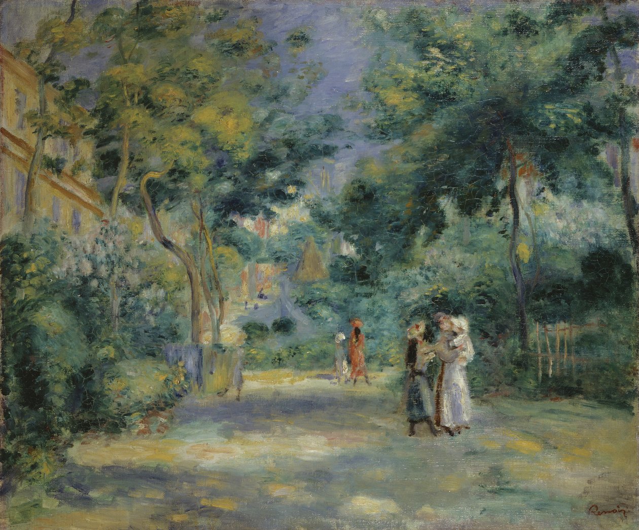 Trädgårdarna i Montmartre, 1800-talet av Pierre Auguste Renoir