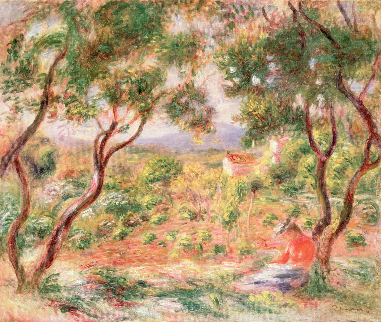 Vinrankorna i Cagnes, 1906 av Pierre Auguste Renoir