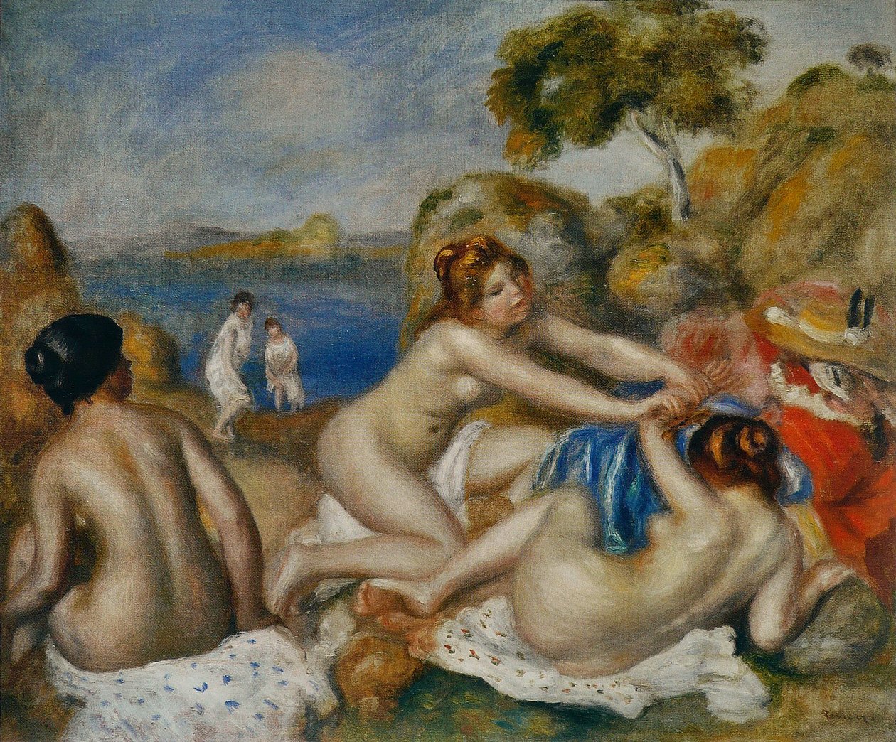 Trois Baigneuses au crabe av Pierre Auguste Renoir