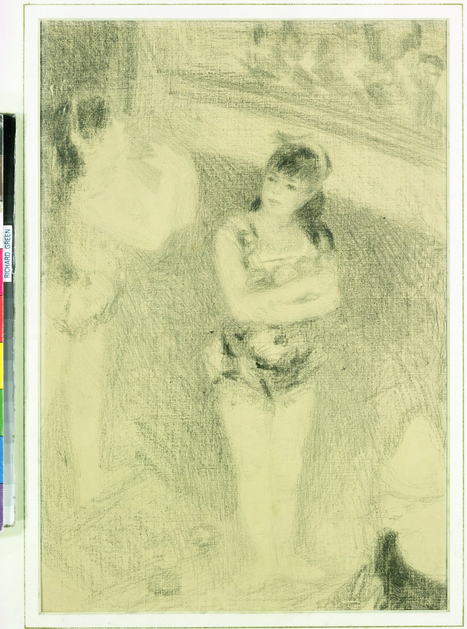 Två cirkusflickor (kol) av Pierre Auguste Renoir