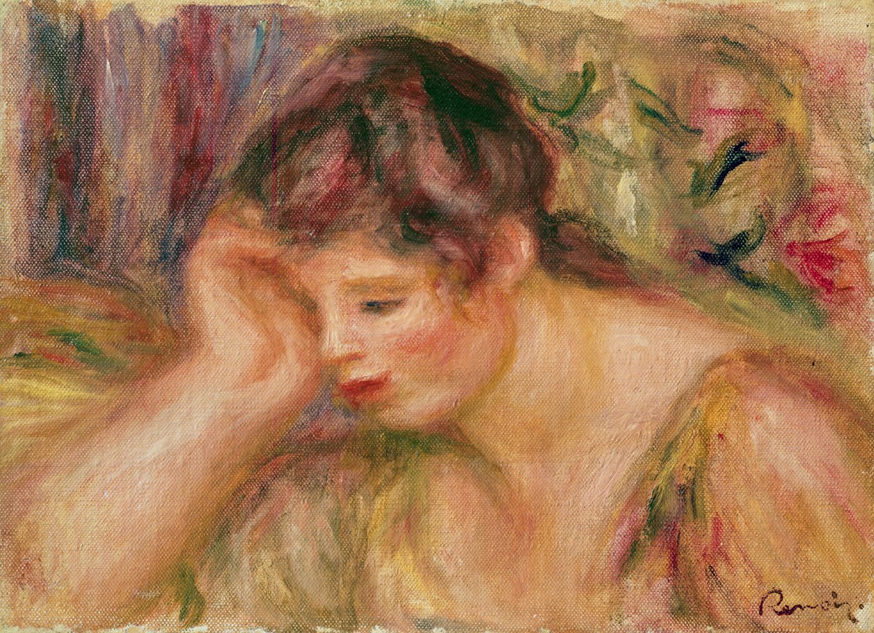 Kvinna som lutar sig, ca 1917 av Pierre Auguste Renoir
