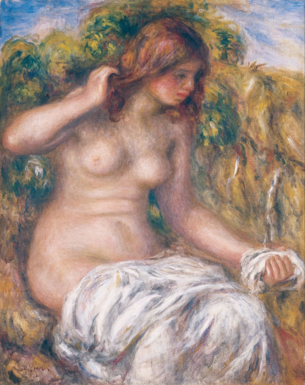 Woman by Spring av Pierre Auguste Renoir