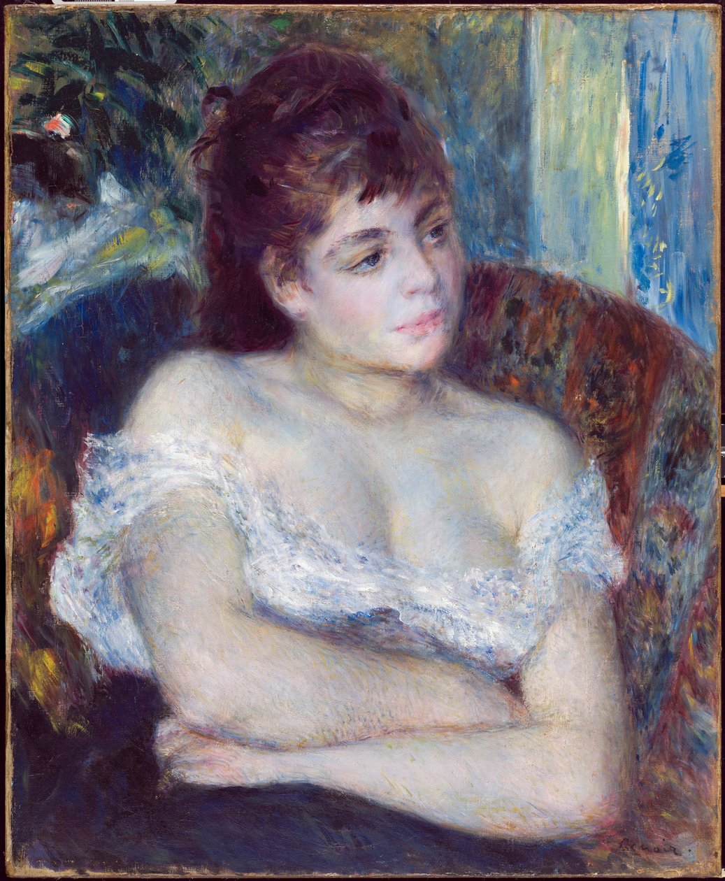 Kvinna i en fåtölj, 1874 av Pierre Auguste Renoir