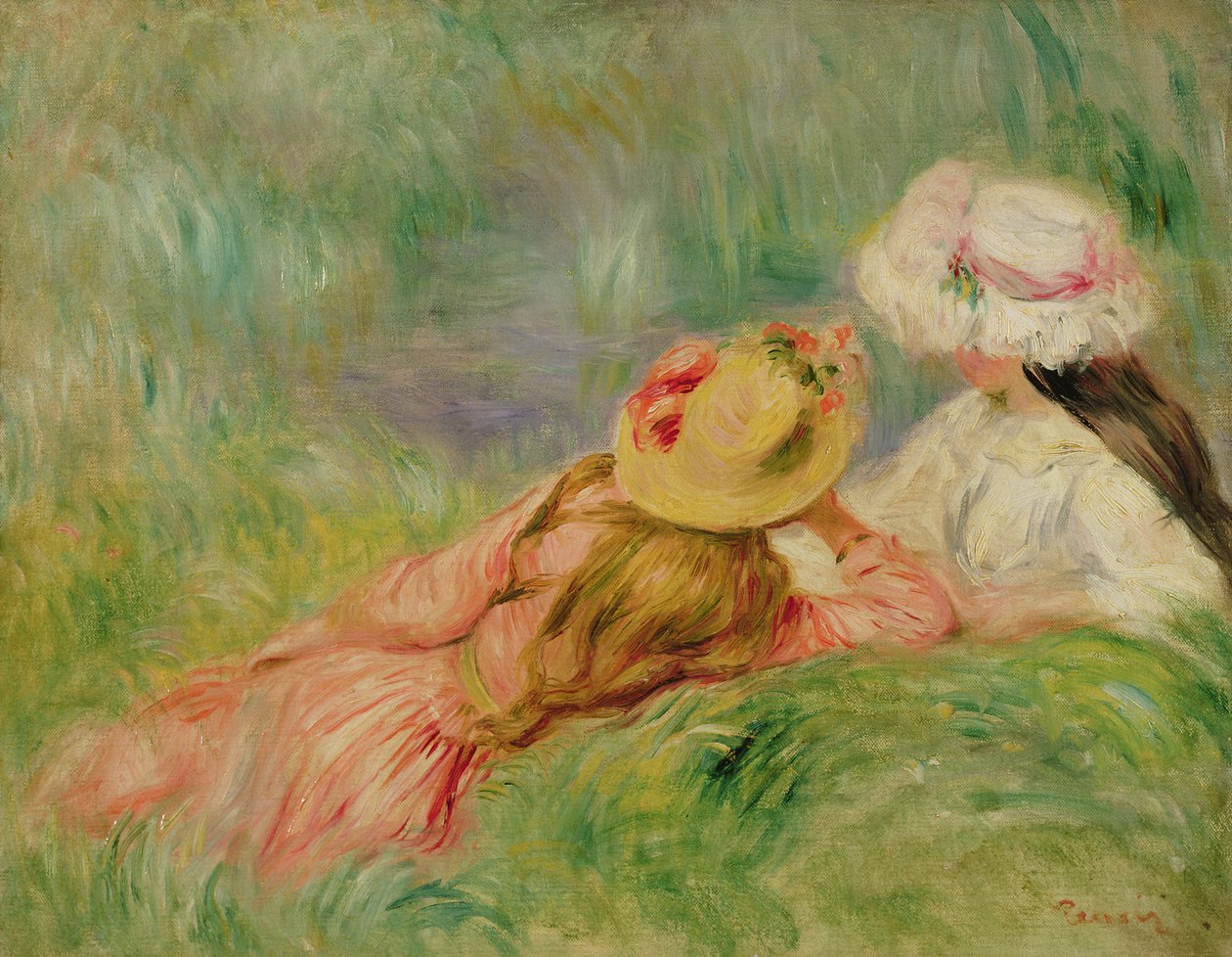 Unga flickor på flodstranden av Pierre Auguste Renoir