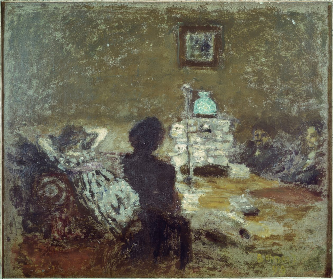 Under lampan, Szene inifrån av Pierre Bonnard