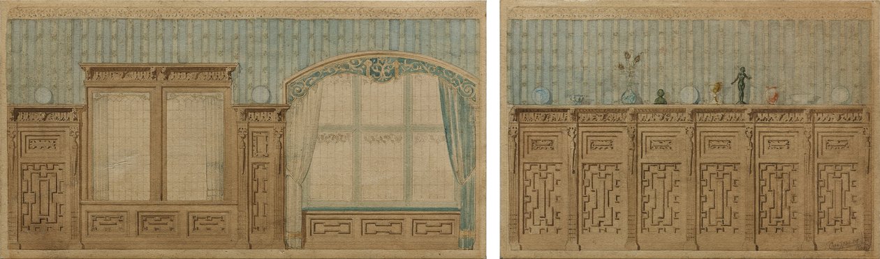 Design for two Rooms in Kasteel De Haar av Pierre Cuypers