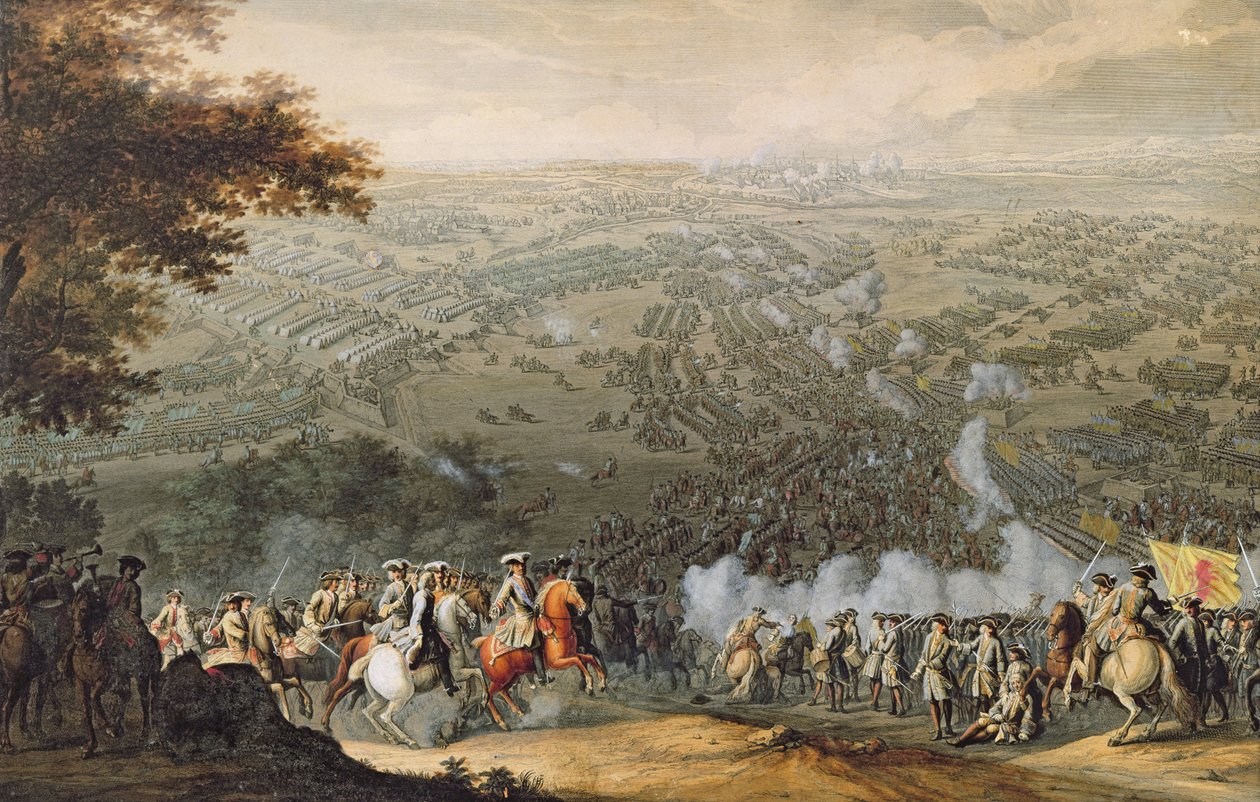 Slaget vid Poltava, graverat av en av familjen Nicolas Larmessin, 1709 av Pierre Denis Martin