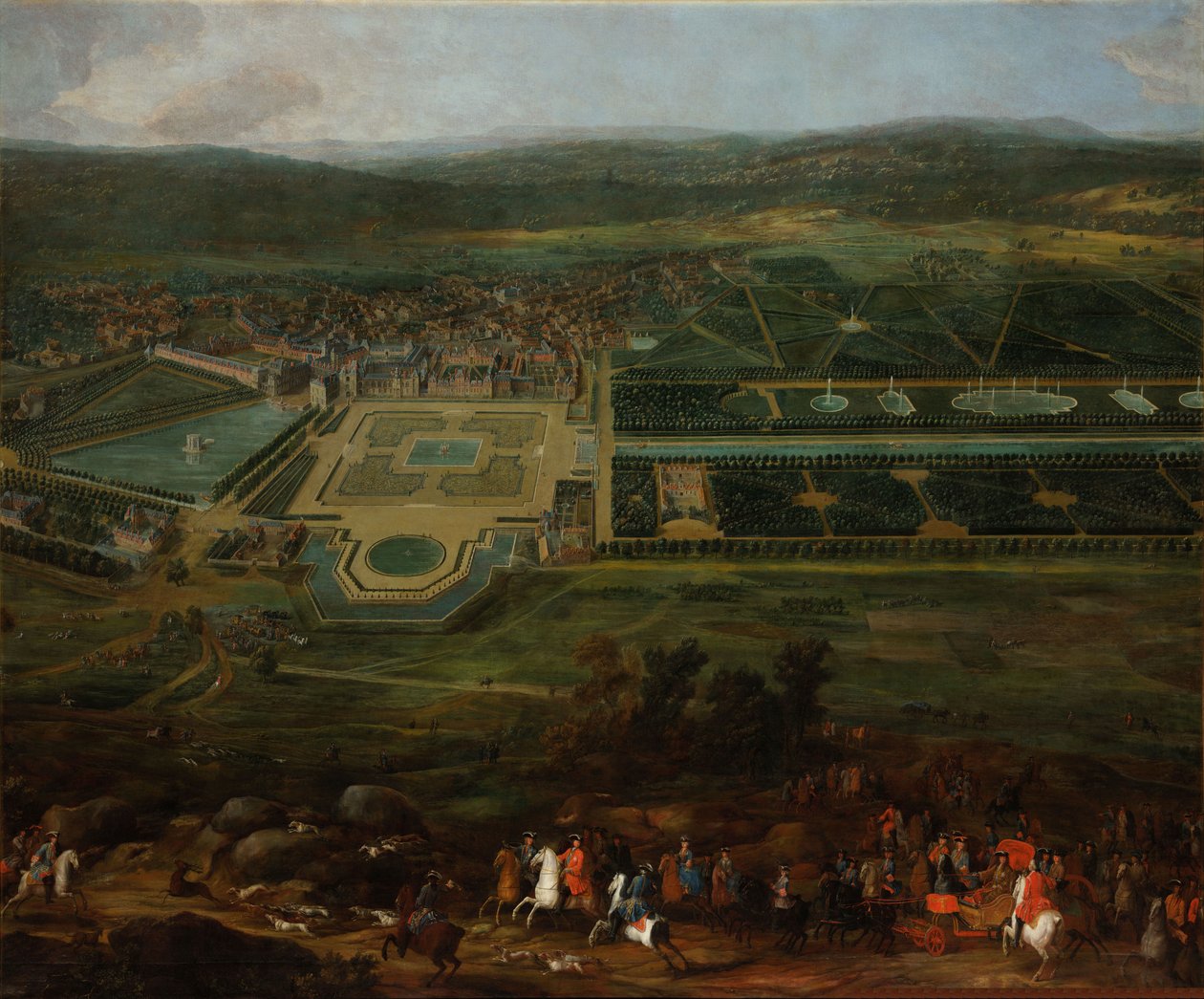 Vue du Château de Fontainebleau View of the Château de Fontainebleau av Pierre Denis Martin