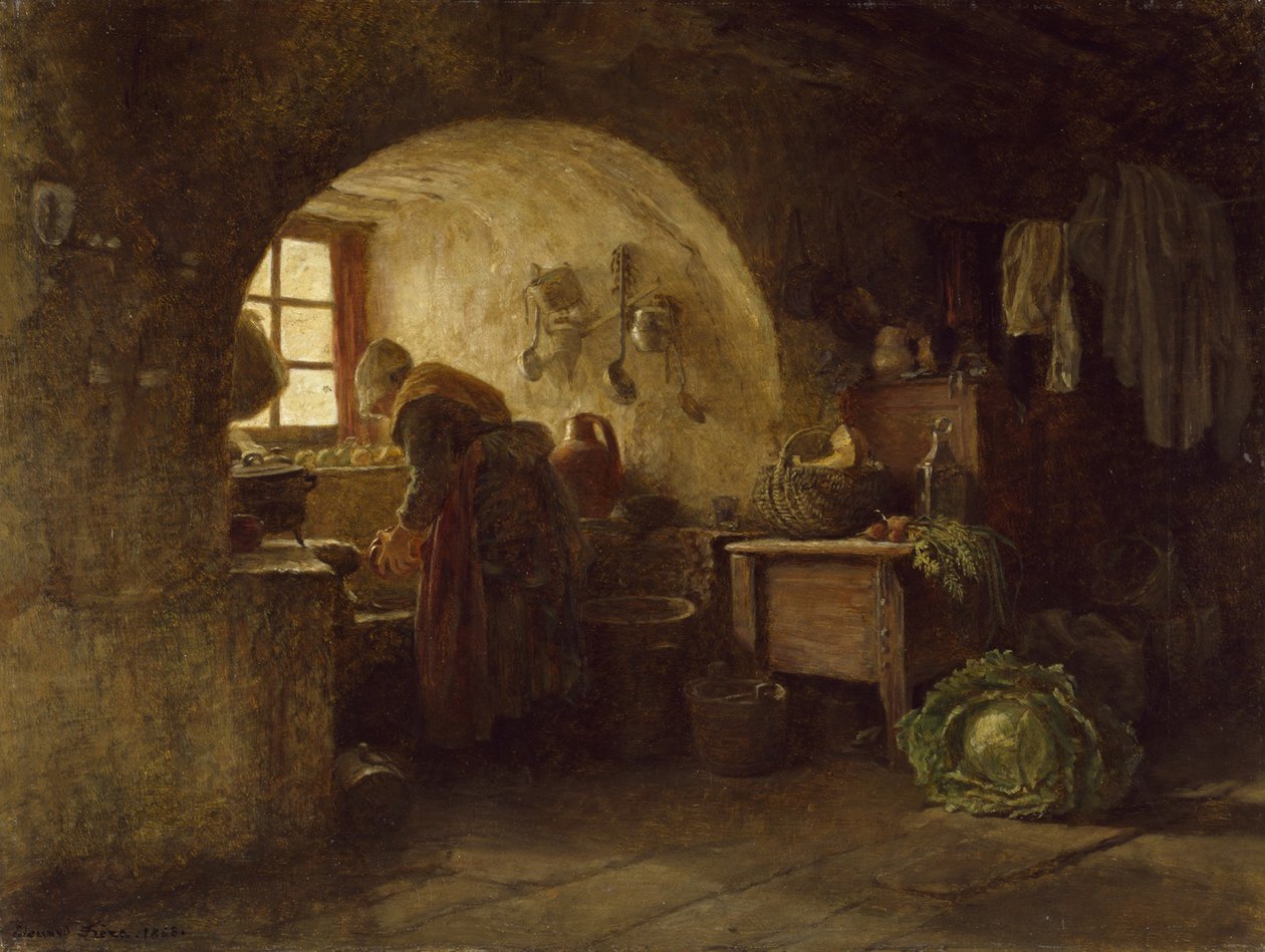 Förbereder middag, 1858 av Pierre Edouard Frere