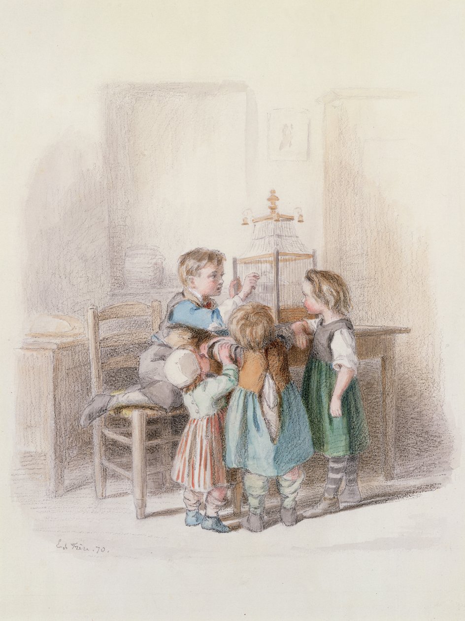 Det nya husdjuret, 1870 av Pierre Edouard Frere