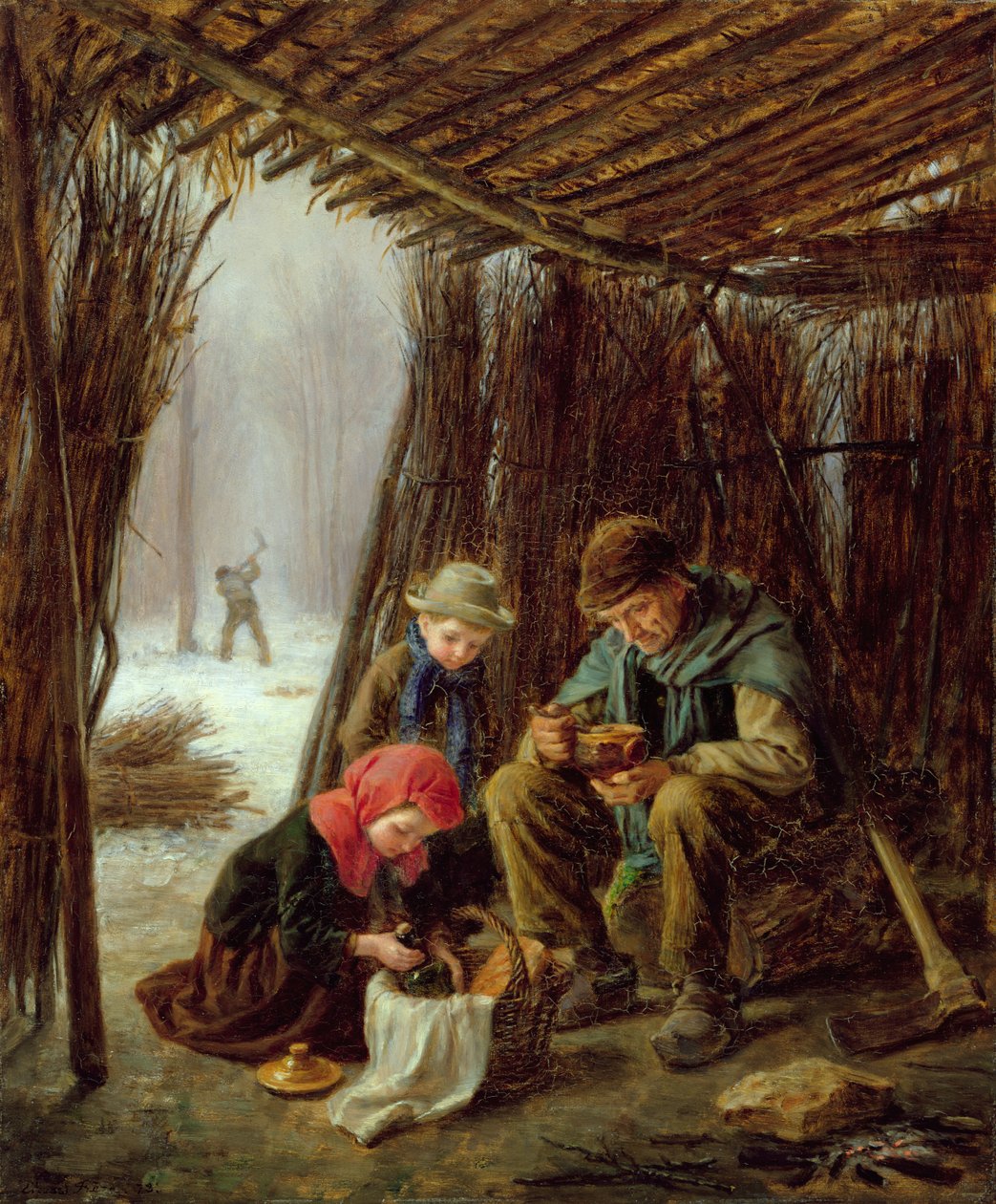 Vedhuggarens måltid, 1873 av Pierre Edouard Frere
