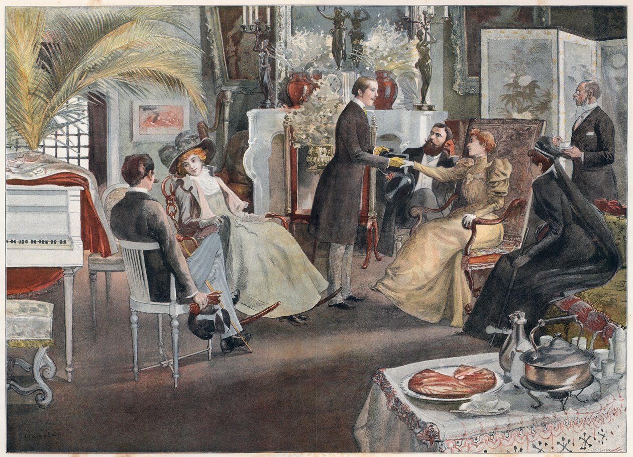 Ett te för klockan fem i Paris, 1893. av Pierre Georges Jeanniot