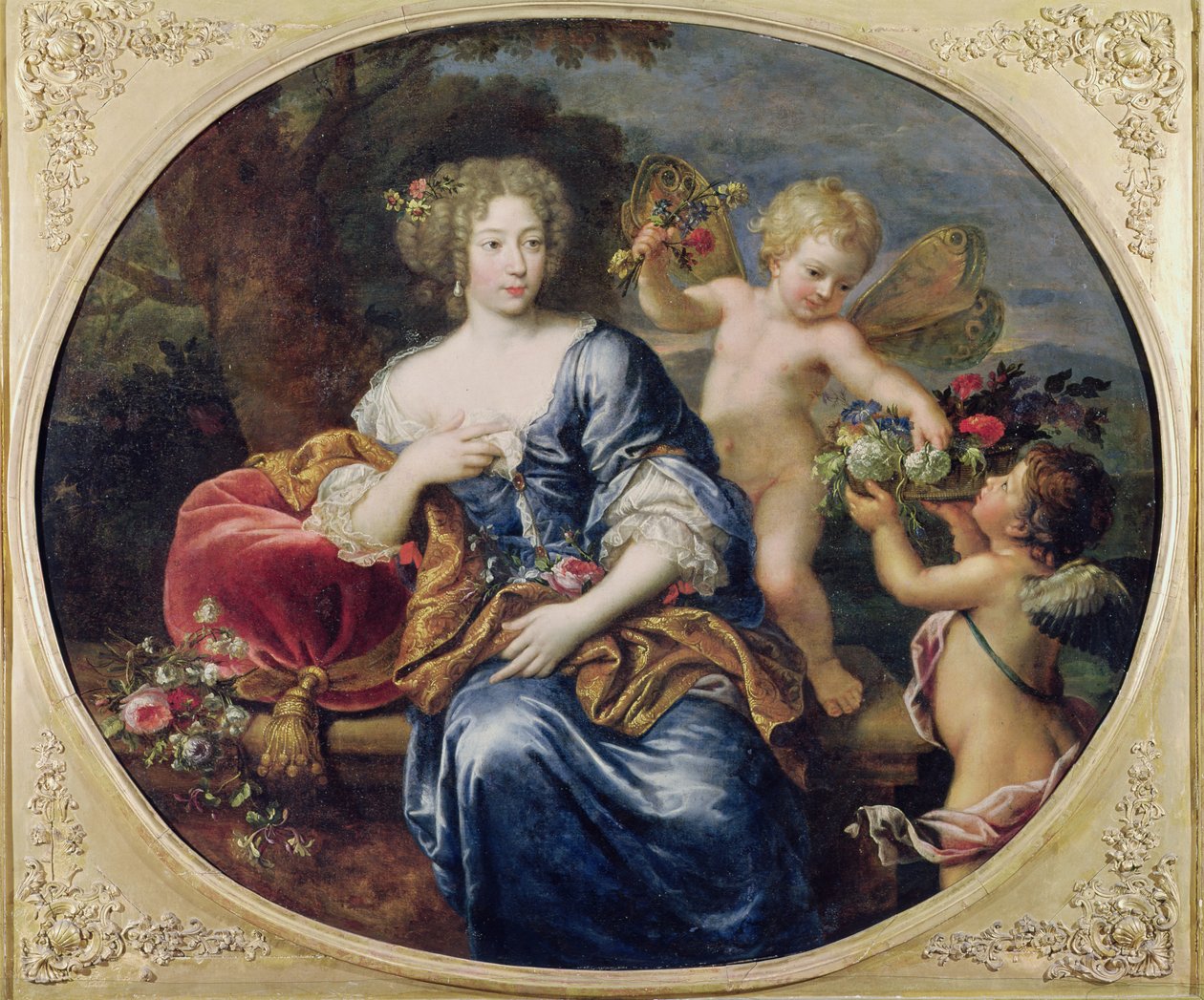 Porträtt antas vara Francoise-Athenais de Rochechouart de Mortemart (1640-1707) Marquise de Montespan av Pierre Mignard