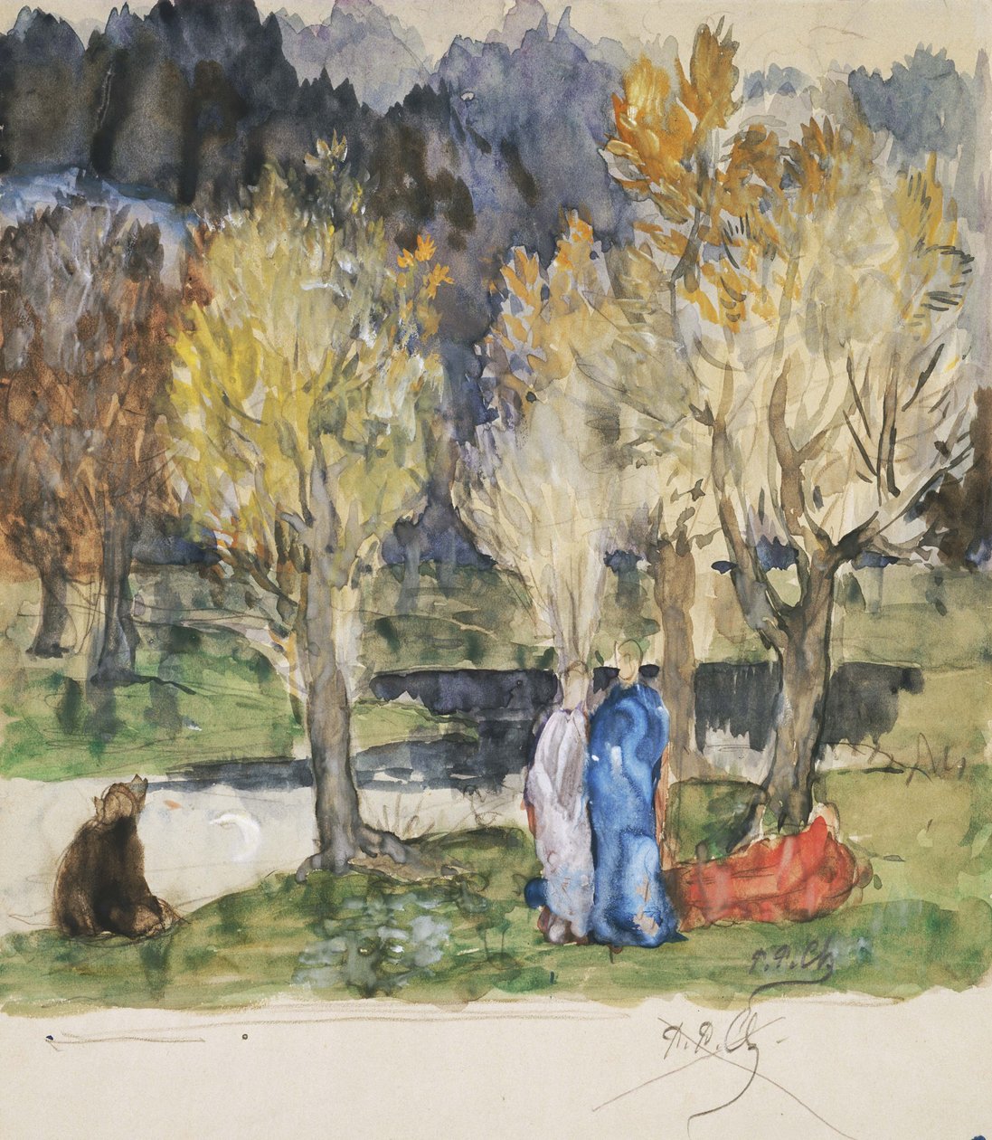 Heliga lunden av Pierre Puvis de Chavannes