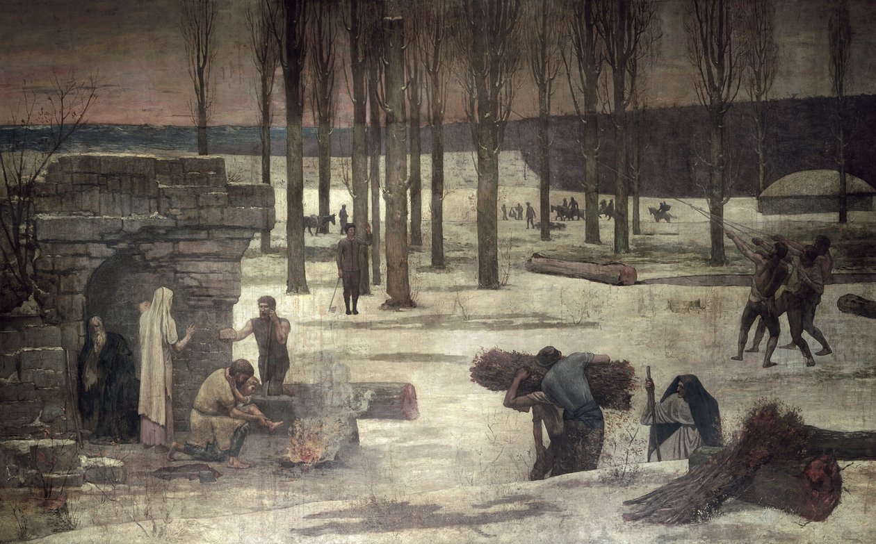 Vinter, 1889-93 (väggmålning) av Pierre Puvis de Chavannes