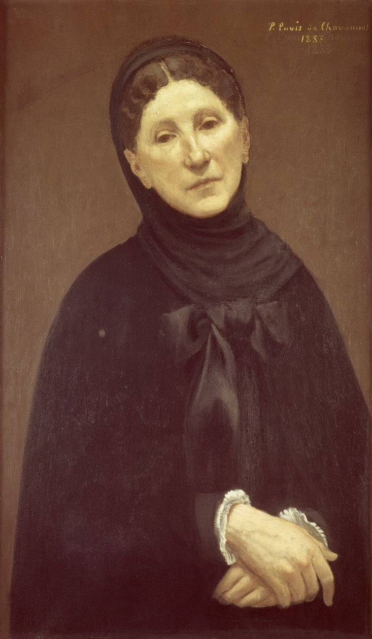 Porträtt av konstnärens hustru, Madame de Chavannes, 1883 av Pierre Puvis de Chavannes