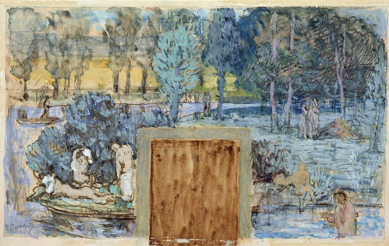 Sommar, 1891 (wc och gouache på papper) av Pierre Puvis de Chavannes