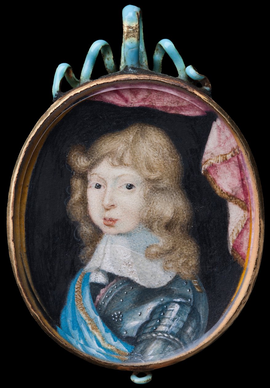 Miniature portrait of Charles XI, King of Sweden 1660-1697, as a child av Pierre Signac