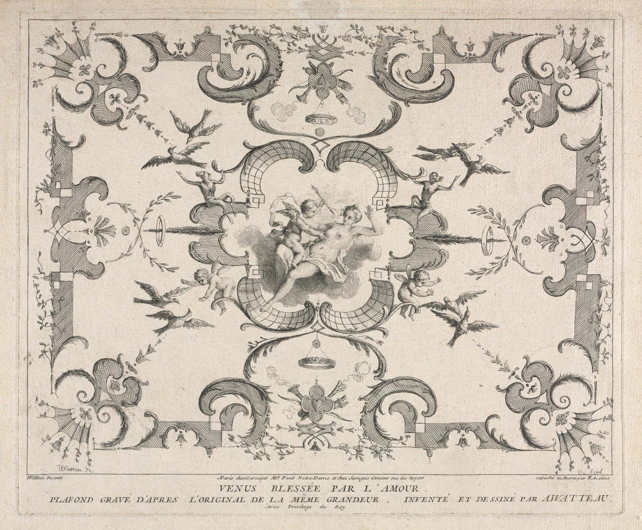 Venus sårad av Amor. av Pierre Alexandre Aveline