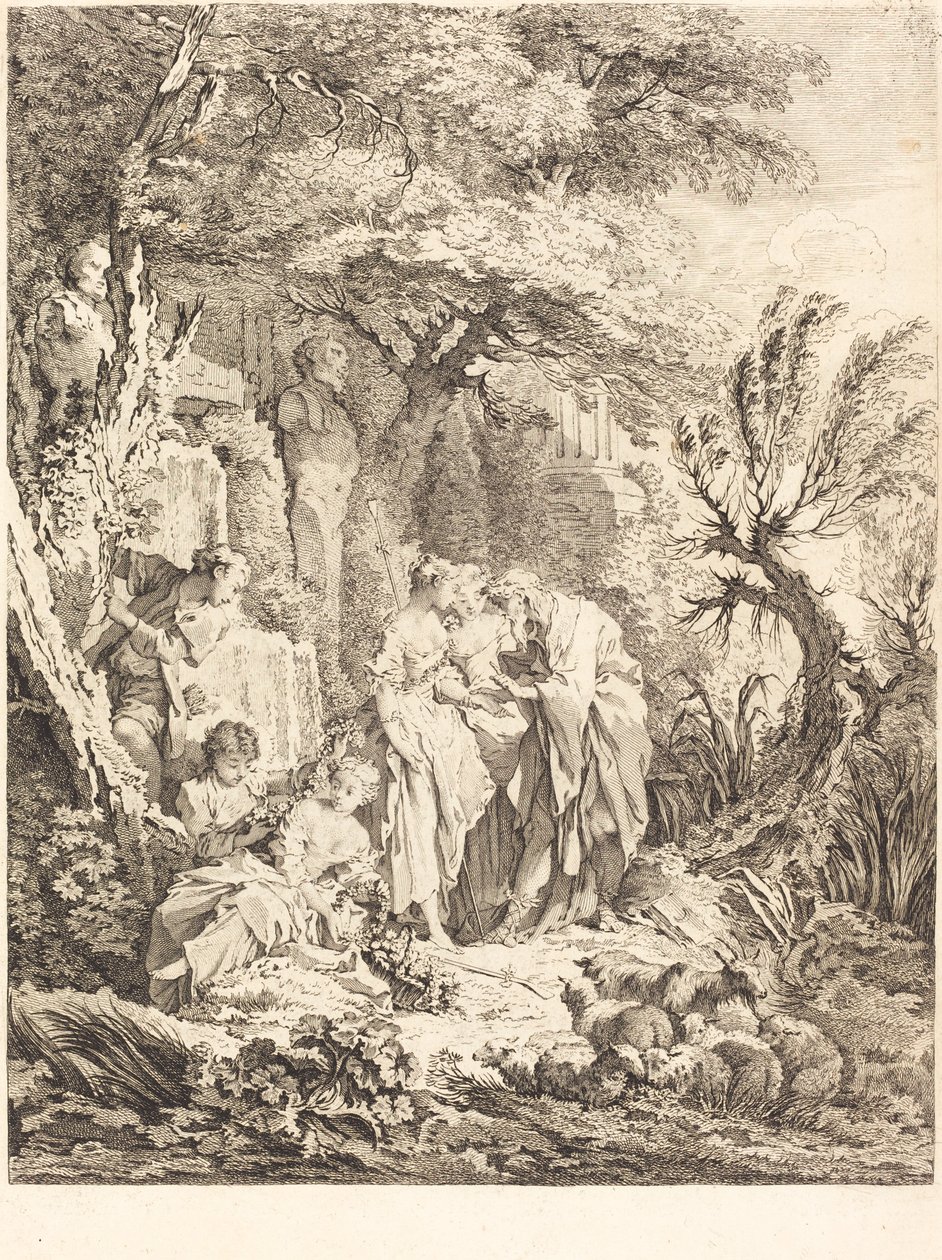 Det goda äventyret av Pierre Alexandre Aveline after François Boucher