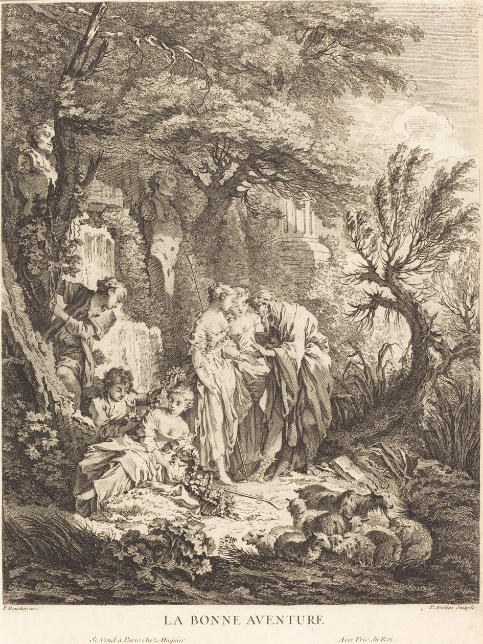 Det goda äventyret av Pierre Alexandre Aveline after François Boucher