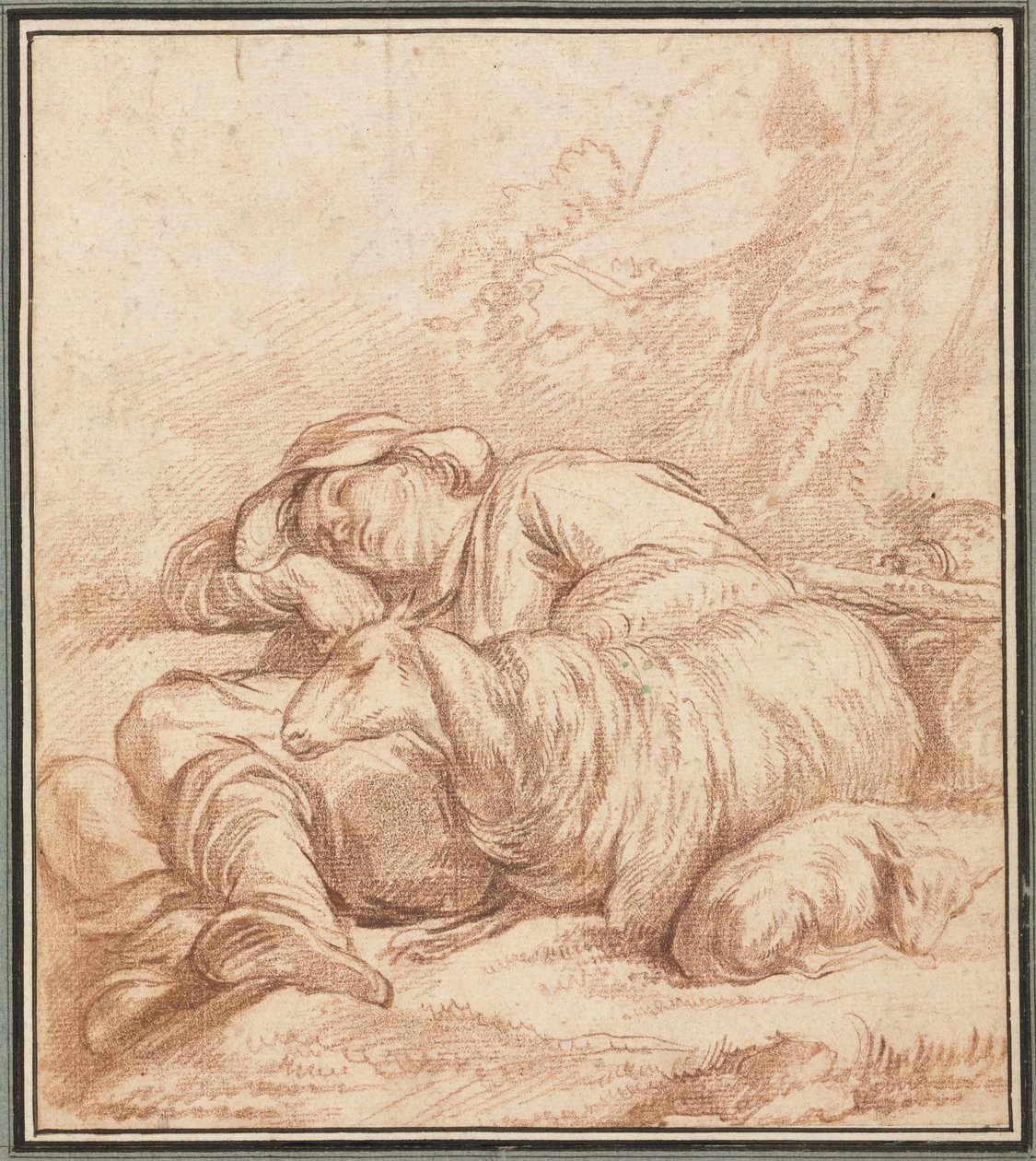 En sovande herde av Pierre Alexandre Wille