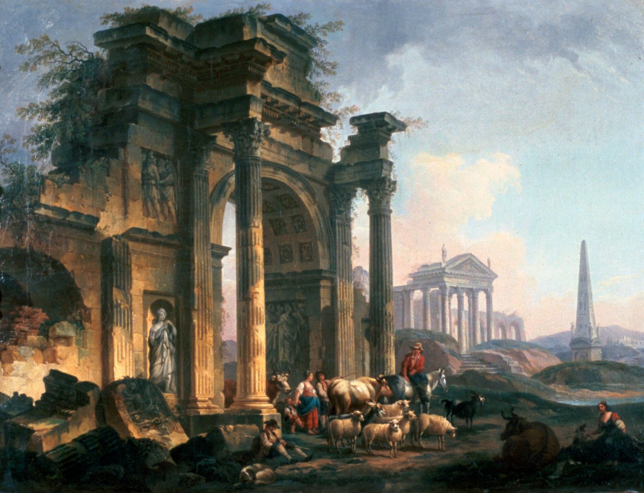 Triumfbågen, c1740-1807 av Pierre Antoine de Machy