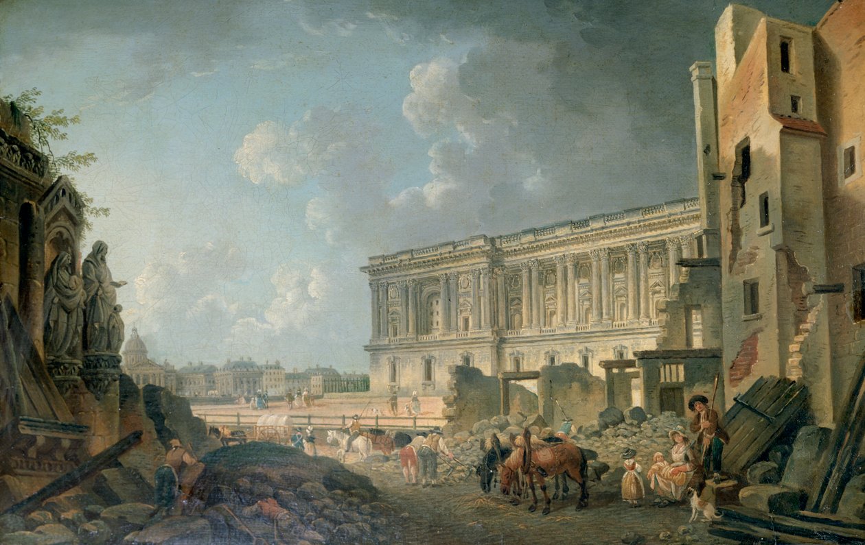 Utsikt över Louvren, c1743-1807 av Pierre Antoine de Machy